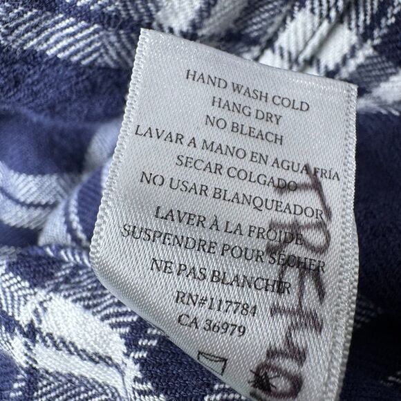 Rails Women Medium Plaid Button Down Shirt Blue White Lennox Arctic Coastal - Picture 14 of 14